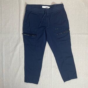 Sonoma | Navy Drawstring Cropped Cargo Pants | Size 14
